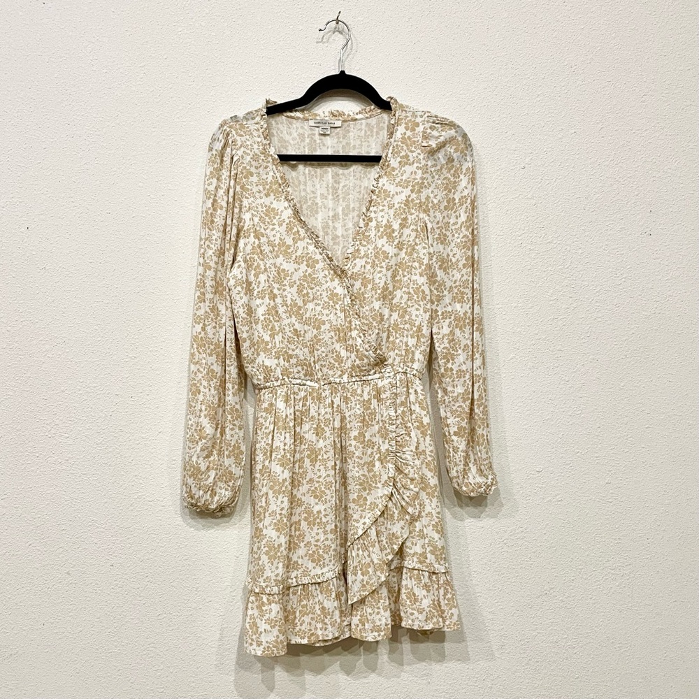 AE Printed Long Sleeve Wrap Dress